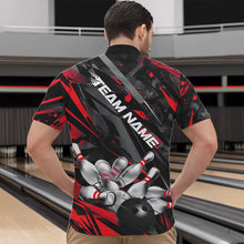 Load image into Gallery viewer, Custom Black And Red Bowling Quarter-Zip Shirts For Men, Bowling Tournament Team Uniform IPHW8527