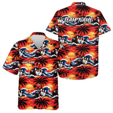 Load image into Gallery viewer, Custom Palm Tree And Sunset Scene Bowling Hawaiian Shirts For Men And Women Summer Outfit IPHW10833