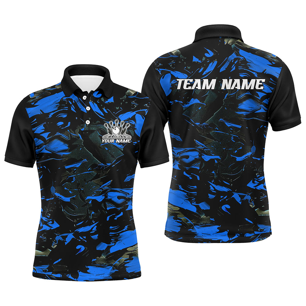 Custom Multi-Color Camo Bowling Team Shirt For Men And Women, Bowling Tournament Bowling League Outfit For Bowler IPHW6568