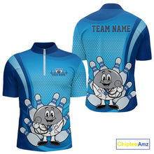 Load image into Gallery viewer, Custom Blue Doctor Bowling Quarter-Zip Shirts For Men, Funny Doctor Bowling Jerseys IPHW9235