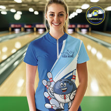 Load image into Gallery viewer, Custom Blue Doctor Bowling Quarter-Zip Shirts For Women, Funny Doctor Bowling Jerseys IPHW9239