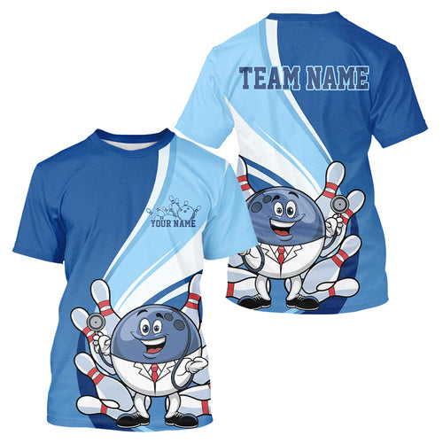 Custom Blue Doctor Bowling T-Shirts For Men, Funny Doctor Bowling Jerseys IPHW9239