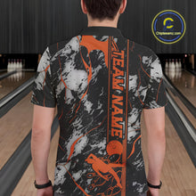 Load image into Gallery viewer, Custom Orange And Gray Camo Strike Bowling Polo Team Shirts For Men, Strike Bowling Jersey IPHW9244