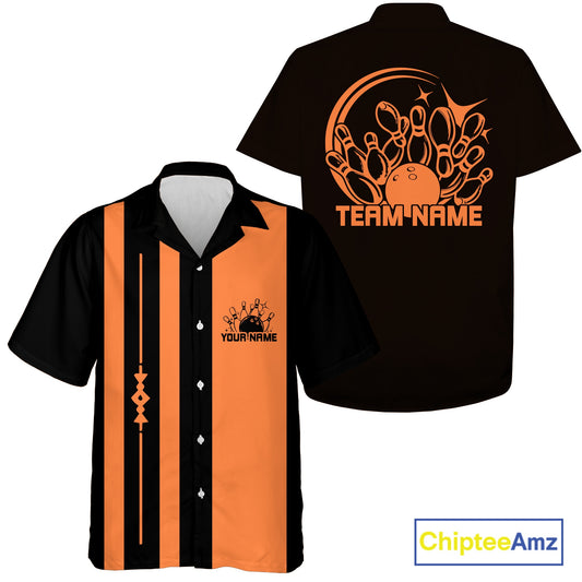 Custom Classic Vintage Bowling Team Shirts, 50S Retro Bowling Button Up ShirtIPHW10867