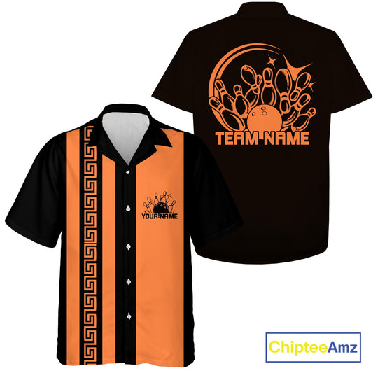 Custom Classic Vintage Bowling Team Shirts, 50S Retro Bowling Button Up ShirtIPHW10868