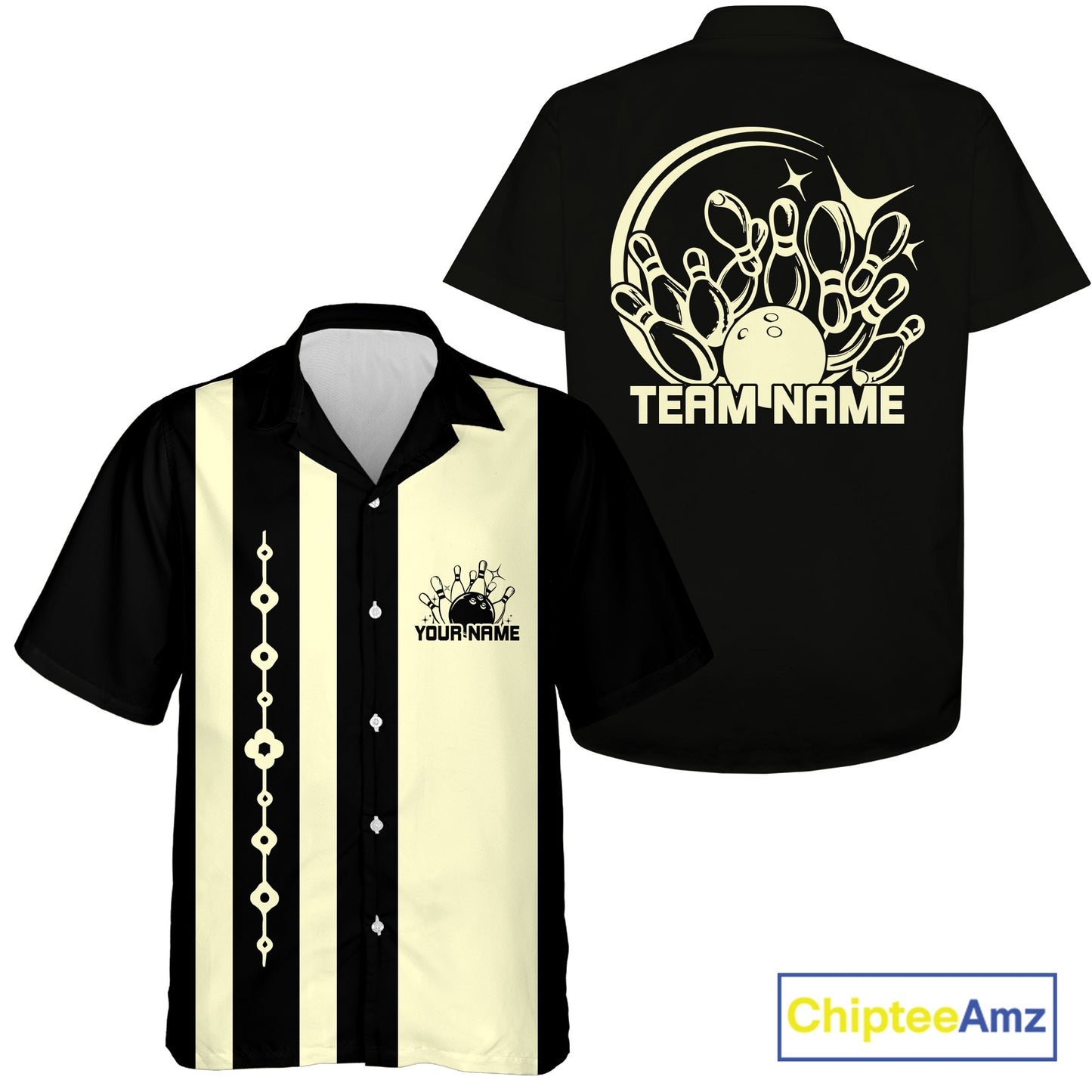 Custom Classic Vintage Bowling Team Shirts, 50S Retro Bowling Button Up ShirtIPHW10871