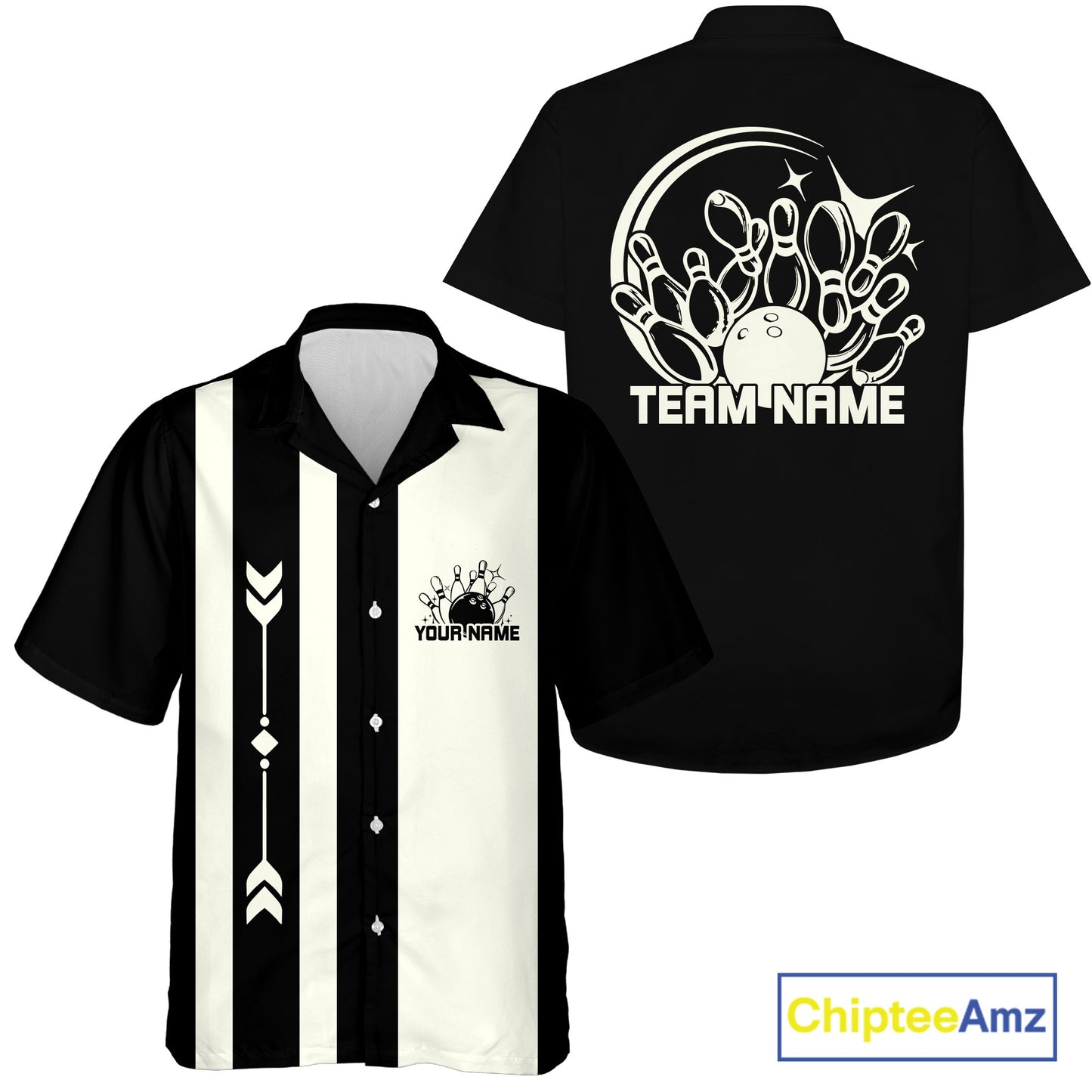 Custom Classic Vintage Bowling Team Shirts, 50S Retro Bowling Button Up ShirtIPHW10875