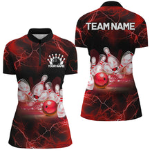 Load image into Gallery viewer, Red Thunder Lightning Custom Bowling Shirts For Women, Bowling League Shirts Bowling Jersey IPHW7331