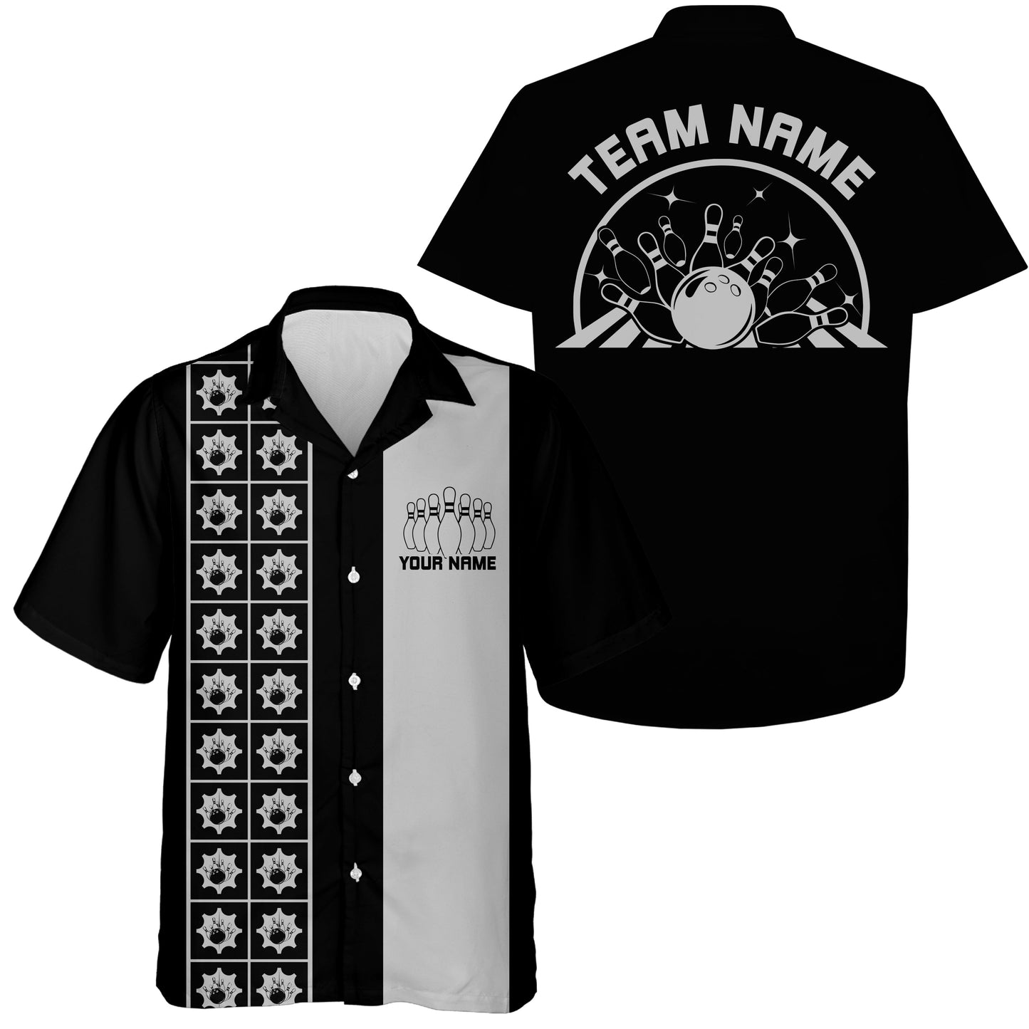 Custom Retro Style Bowling Button Up Shirt, Vintage Bowling Hawaiian Team Shirt IPHW10080