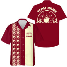Load image into Gallery viewer, Custom Retro Style Bowling Button Up Shirt, Vintage Bowling Hawaiian Team Shirt IPHW10080