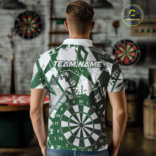 Load image into Gallery viewer, Custom Grunge Splatter Green And White Dartboard Dart Team Men Polo Shirts, Dart Jerseys IPHW9972