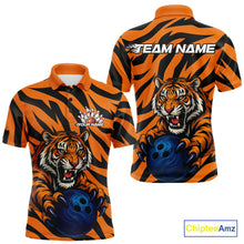 Load image into Gallery viewer, Custom Tiger Bowling Team Polo Shirts For Men, Tiger Bowling Team Uniform Bowler Outfit IPHW9025