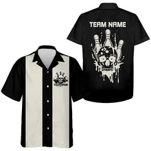 Load image into Gallery viewer, Custom Vintage Skull Bowling Shirts, Men And Ladies Retro Hawaiian Bowling Shirts IPHW6765