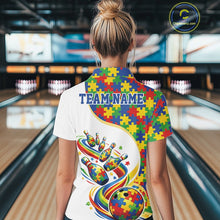Load image into Gallery viewer, Custom Colorful Puzzles Autism Awareness Bowling Women Shirt, Autism Acceptance Shirt IPHW11198