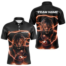 Load image into Gallery viewer, Custom Black And Orange Thunder Lightning Lion Bowling Polo Shirts For Men, Team Uniform IPHW8803