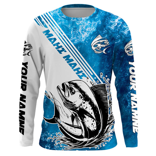 Mahi Mahi Fishing Custom Long Sleeve Performance Shirts, Saltwater Mahimahi Fishing Shirts IPHW6307