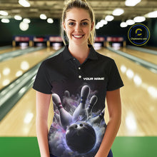 Load image into Gallery viewer, Custom Women Bowling Polo Shirts Smoke Bowling Team Jerseys Strike Bowling Shirts IPHW5402