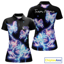 Load image into Gallery viewer, Custom Holographic Butterfly Women Bowling Team Shirts, Ladies Bowling League Shirt IPHW10912