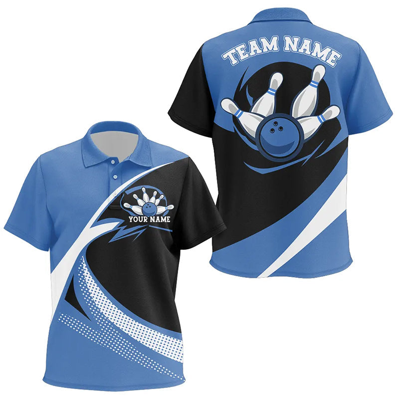 Custom Bowling Uniforms Blue Bowling Shirts For Kid, Classic Retro Bowling Team Shirt IPHW7396