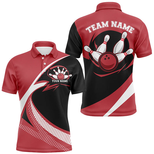 Custom Bowling Uniforms Red Bowling Shirts For Men, Classic Retro Bowling Team Shirt IPHW7397