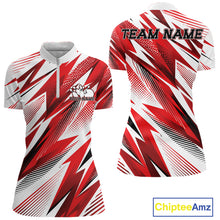 Load image into Gallery viewer, Red, white, and black sports jersey with 'Team Name' text on a white background