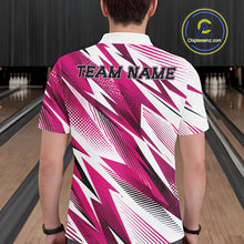 Load image into Gallery viewer, Custom Pink Bowling Team Men Polo Shirts, Bowling League Shirt Bowler Jerseys IPHW11425
