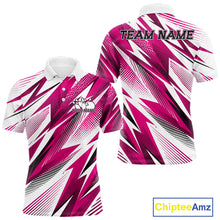 Load image into Gallery viewer, Custom Pink Bowling Team Men Polo Shirts, Bowling League Shirt Bowler Jerseys IPHW11425