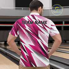 Load image into Gallery viewer, Custom Pink Bowling Team Men Quarter-Zip Shirts, Bowling League Shirt Bowler Jerseys IPHW11425