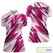 Load image into Gallery viewer, Pink and white sports jersey with black accents and 'Team Name' text on a white background.