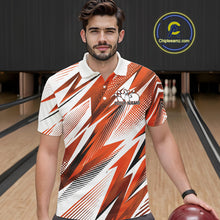 Load image into Gallery viewer, Custom Orange Bowling Team Men Polo Shirts, Bowling League Shirt Bowler Jerseys IPHW11426