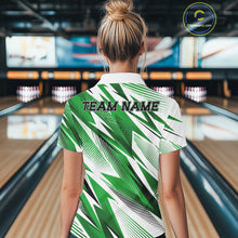 Load image into Gallery viewer, Custom Green Bowling Team Women Polo Shirts, Bowling League Shirt Bowler Jerseys IPHW11427