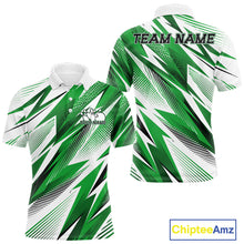 Load image into Gallery viewer, Custom Green Bowling Team Men Polo Shirts, Bowling League Shirt Bowler Jerseys IPHW11427