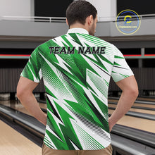 Load image into Gallery viewer, Custom Green Bowling Team Men Quarter-Zip Shirts, Bowling League Shirt Bowler Jerseys IPHW11427