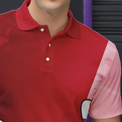 Bowling And Red Roses Custom Valentine Bowling Polo Shirts For Men Bowling Couple Outfits IPHW8354
