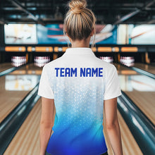 Load image into Gallery viewer, Custom Blue Bowling Team Womens Quarter-Zip Shirts, Bowling Tournament Bowling League Shirt IPHW8537