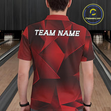 Load image into Gallery viewer, Custom Red Fragmental Pattern Background Men Bowling Team Polo Shirt, Bowling Jerseys IPHW11436
