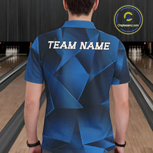 Load image into Gallery viewer, Custom Blue Fragmental Pattern Background Men Bowling Team Polo Shirt, Bowling Jerseys IPHW11437