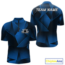 Load image into Gallery viewer, Blue Bowling jersey with 'Team Name' text on a white background