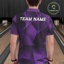 Load image into Gallery viewer, Custom Purple Fragmental Pattern Background Men Bowling Team Polo Shirt, Bowling Jerseys IPHW11438