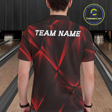 Load image into Gallery viewer, Custom Red Fragmental Pattern Background Men Bowling Team Polo Shirt, Bowling Jerseys IPHW11439