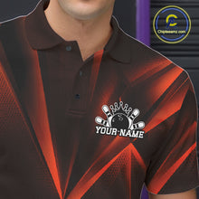 Load image into Gallery viewer, Custom Orange Fragmental Pattern Background Men Bowling Team Polo Shirt Jerseys IPHW11441