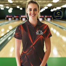 Load image into Gallery viewer, Custom Orange Fragmental Pattern Background Women Bowling Team Polo Shirt Jerseys IPHW11441