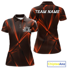 Load image into Gallery viewer, Custom Orange Fragmental Pattern Background Women Bowling Team Polo Shirt Jerseys IPHW11441