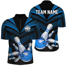 Load image into Gallery viewer, Blue Bowling Jersey Strike Bowling Team Shirts, Custom Bowling Uniforms For Men And Women IPHW7106