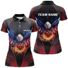 Load image into Gallery viewer, Custom Eagle Bowling Shirt Patriotic Polo Bowling Jersey For Women US Bowling | Red IPHW7108