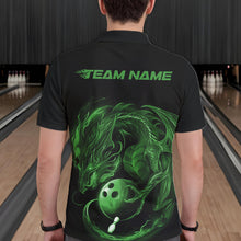 Load image into Gallery viewer, Custom Black And Green Dragon Bowling Shirts, Bowling League Shirt Dragon Men Jersey IPHW10705