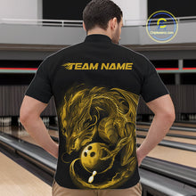 Load image into Gallery viewer, Custom Black And Yellow Dragon Bowling Shirts, Bowling League Shirt Dragon Men Jersey IPHW10706