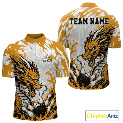 Bowling jersey with dragon design on a white background, featuring 'Chiptee Amz' branding.