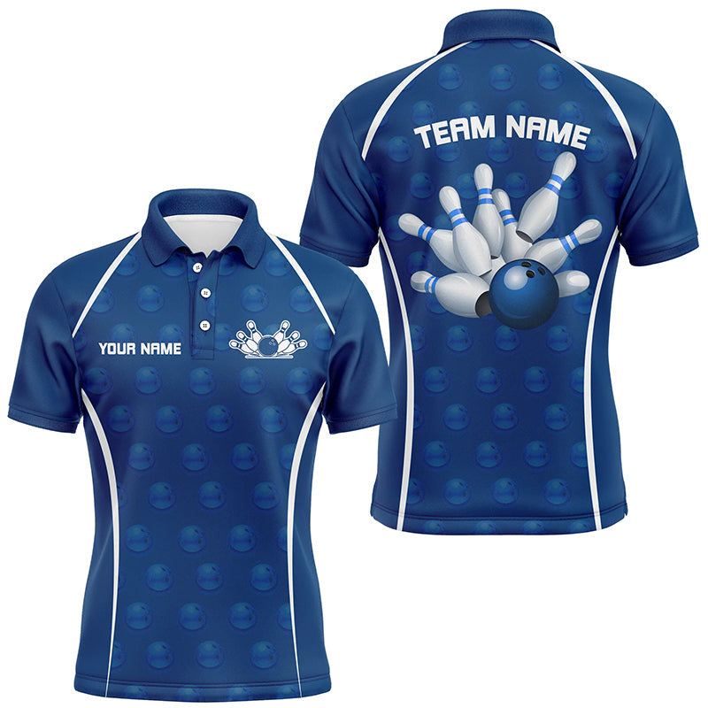 Custom Bowling Uniforms Bowling Shirts For Men, Bowling Team Bowling League Shirts | Blue IPHW7431
