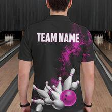 Load image into Gallery viewer, Custom Pink Strike Bowling Polo Shirts For Men Bowling Team Jerseys Bowling League Shirts IPHW8880